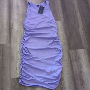 Light Purple Tank Top Dress with Ruching